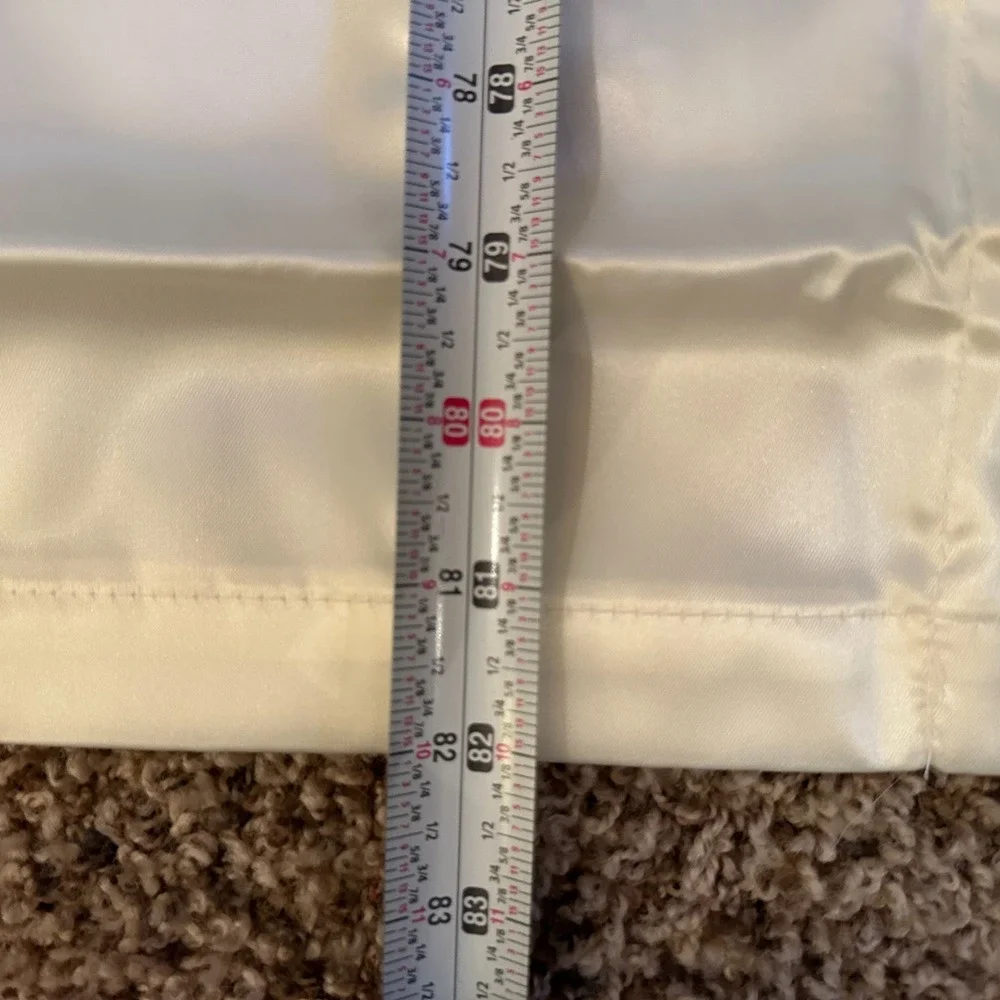 Vintage Satin‎ Shiny Curtain Valance Ivory Long 82